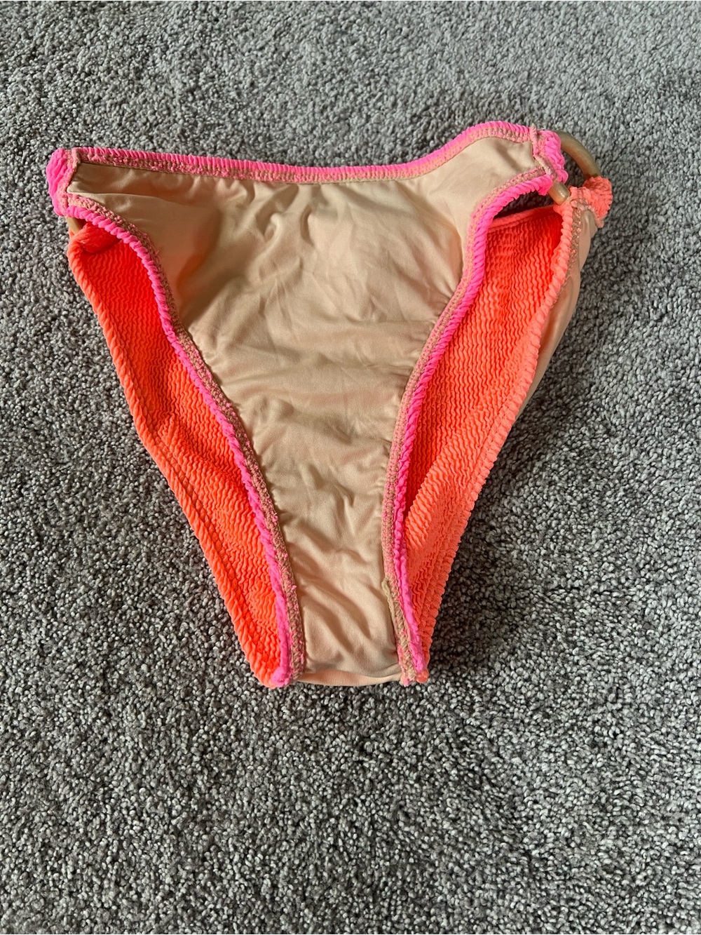 Pink & Coral Bikini Bottom with Ring Detail - Picture 9 of 9